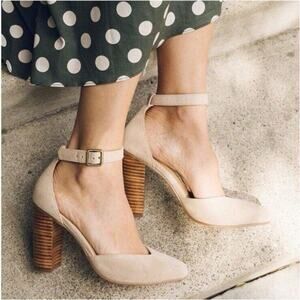 Soludos Anthropologie Suede Collette Heel Size 7 Leather Block Heel Preppy